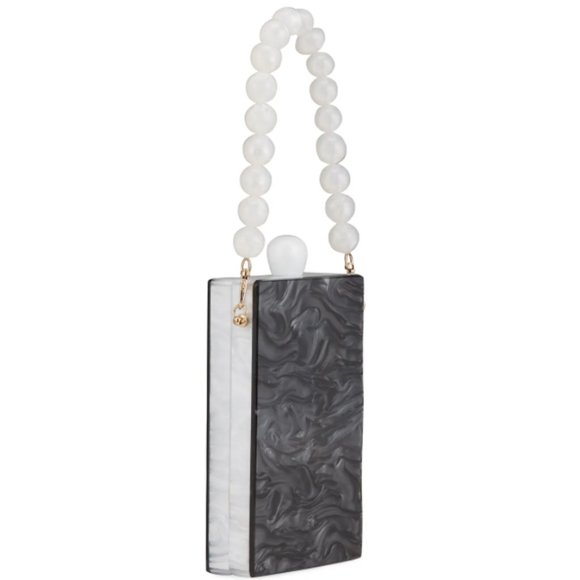 Bari Lynn Marbled Acrylic Beaded Top-Handle Box Bag - Picture 12 of 16